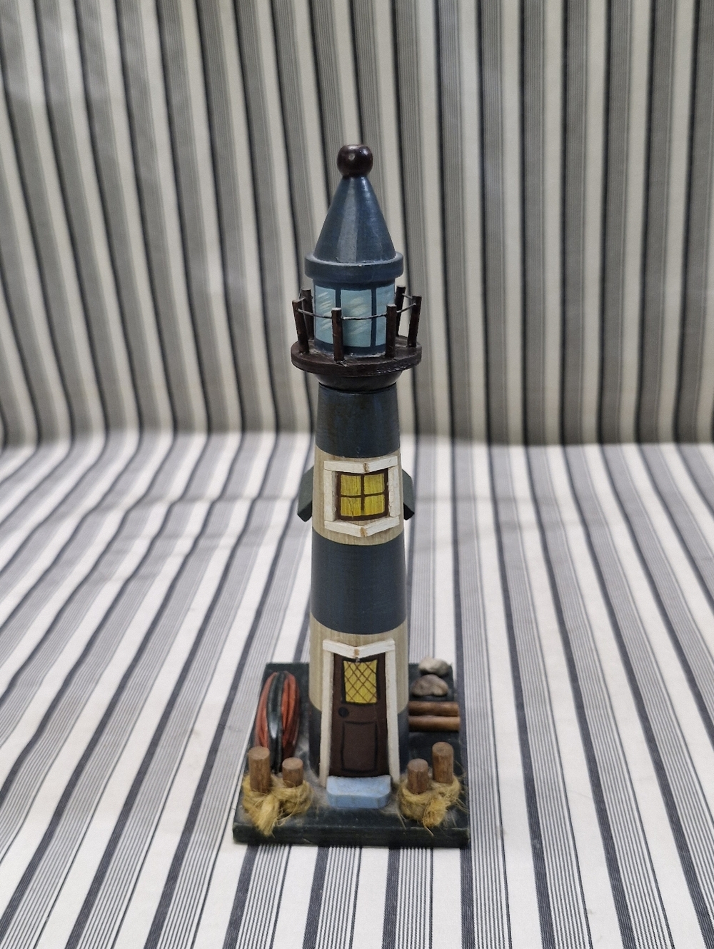 Wooden Lighthouse Nautical Decor Mini Coastal Beach House Ornament